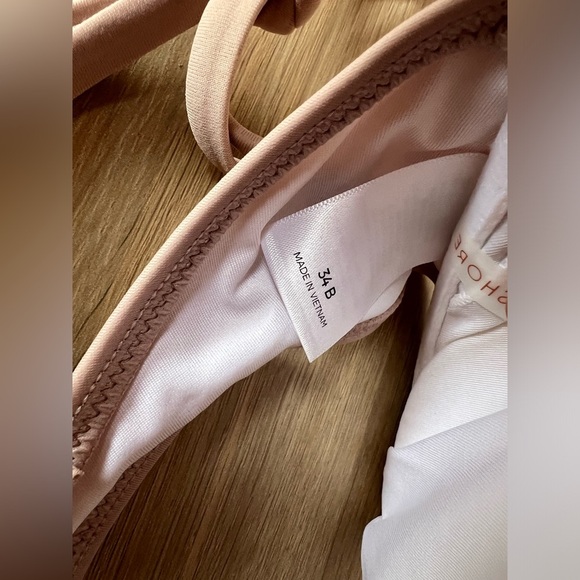 NWOT Bikini Top Bundle Set of 2 Hot Pink Nude Knotted Underwire Swimwear - Picture 6 of 11